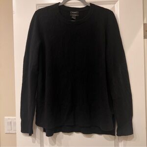 Halogen Black Cashmere Crewneck Sweater